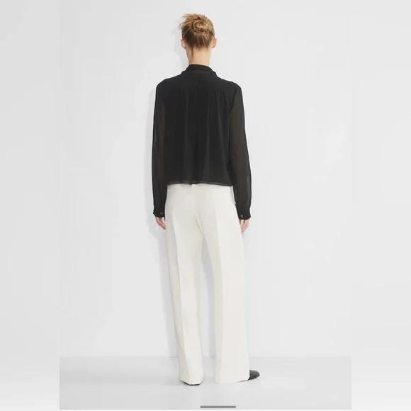 NWT Aritzia Wilfred Evelyn Pant in White Size 6 High Rise Wide Leg Pants